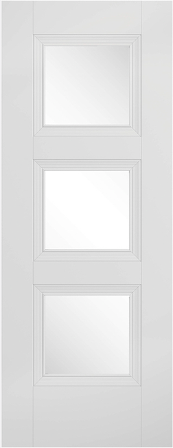 Amsterdam White Internal Door with Clear Glass